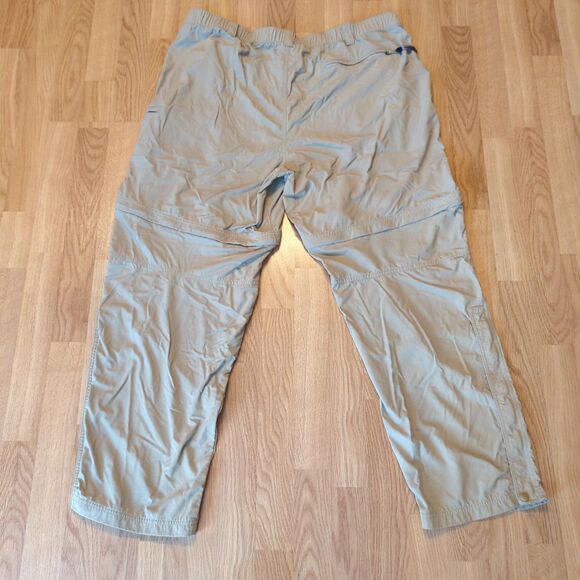 LL Bean Nylon Pants Mens XXL Tall Tan Convertible Outdoor Hiking Elastic - Picture 6 of 8